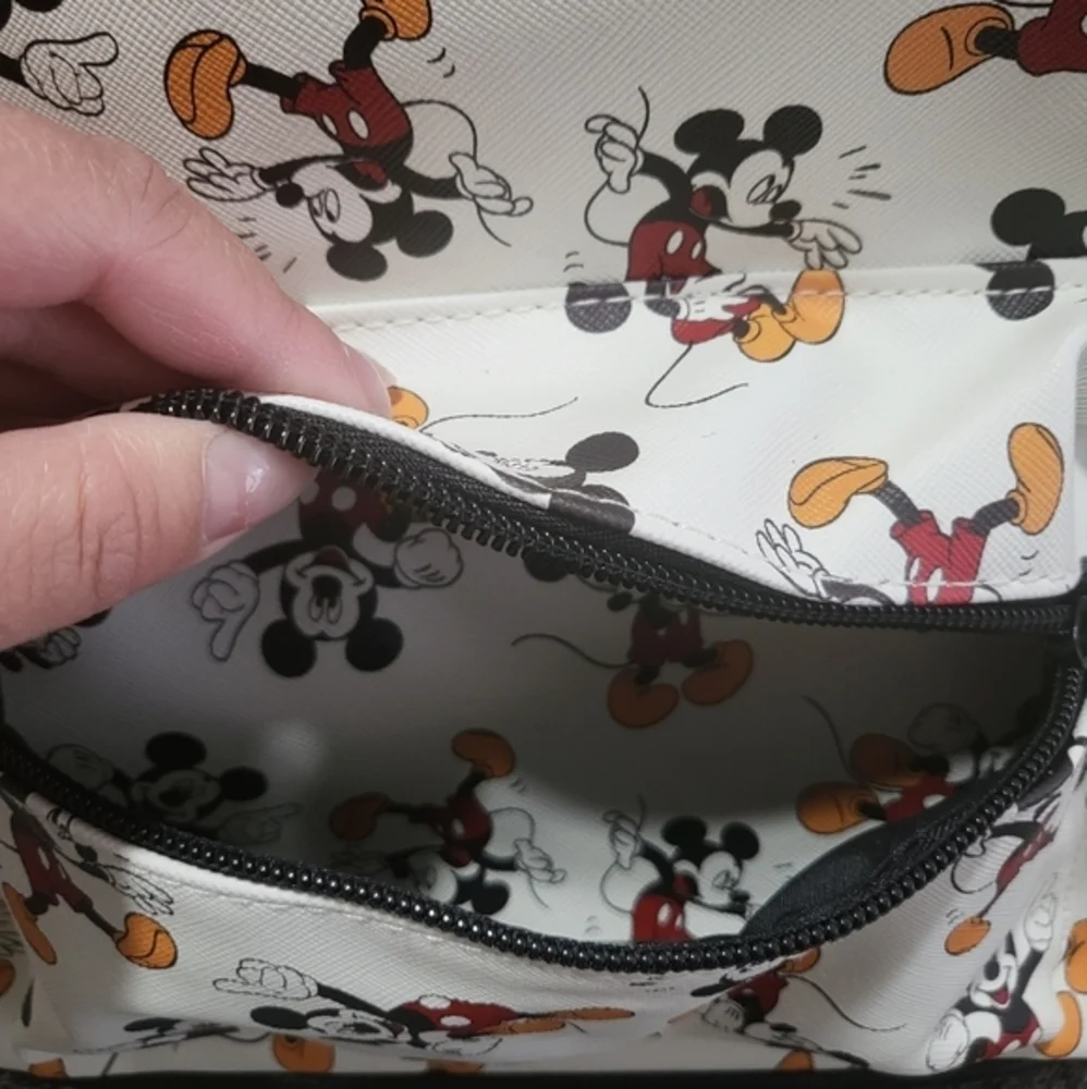 Disney Mickey Mouse Mini Faux Leather White Backpack 11